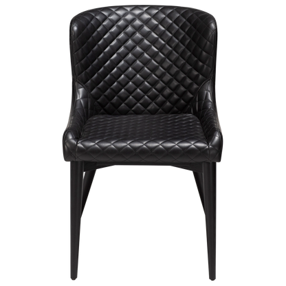 [var:Bezug=Vintage schwarzes Kunstleder mit schwarz gebeizten Eichenbeinen] VETRO Stuhl