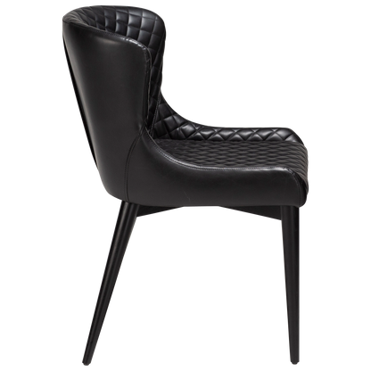 [var:Bezug=Vintage schwarzes Kunstleder mit schwarz gebeizten Eichenbeinen] VETRO Stuhl