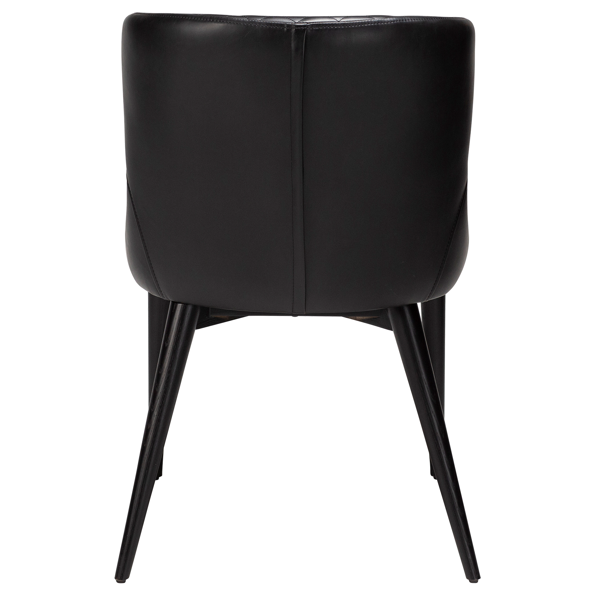 [var:Bezug=Vintage schwarzes Kunstleder mit schwarz gebeizten Eichenbeinen] VETRO Stuhl