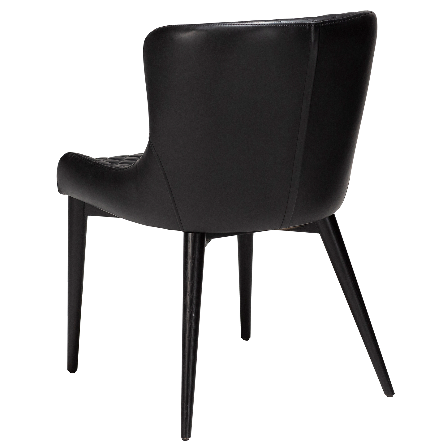 [var:Bezug=Vintage schwarzes Kunstleder mit schwarz gebeizten Eichenbeinen] VETRO Stuhl