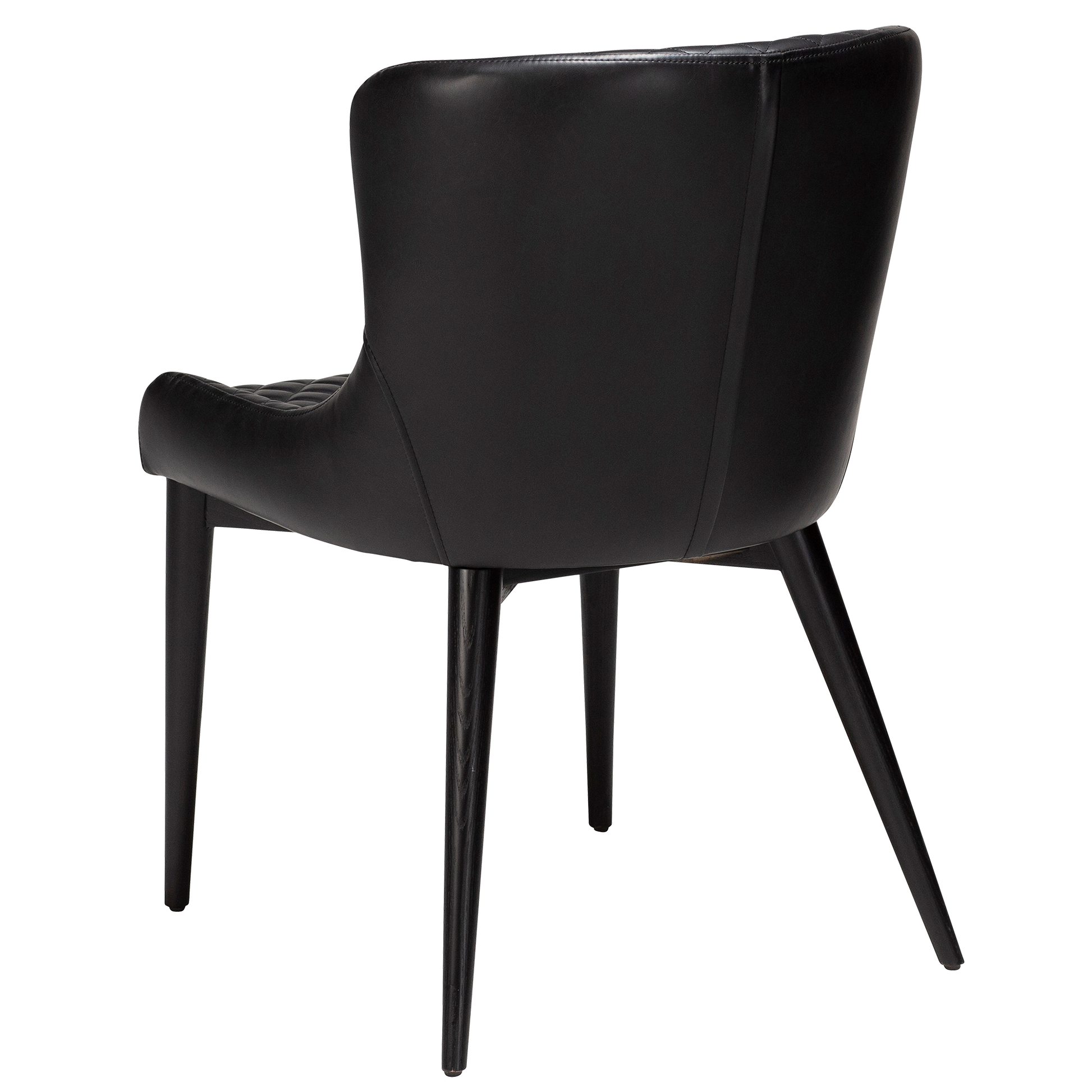 [var:Bezug=Vintage schwarzes Kunstleder mit schwarz gebeizten Eichenbeinen] VETRO Stuhl