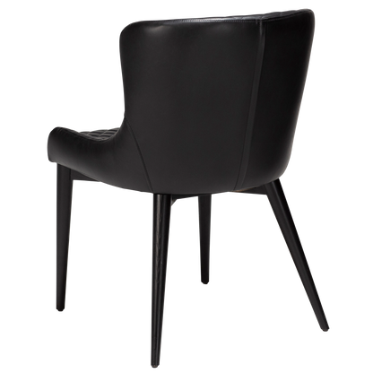 [var:Bezug=Vintage schwarzes Kunstleder mit schwarz gebeizten Eichenbeinen] VETRO Stuhl