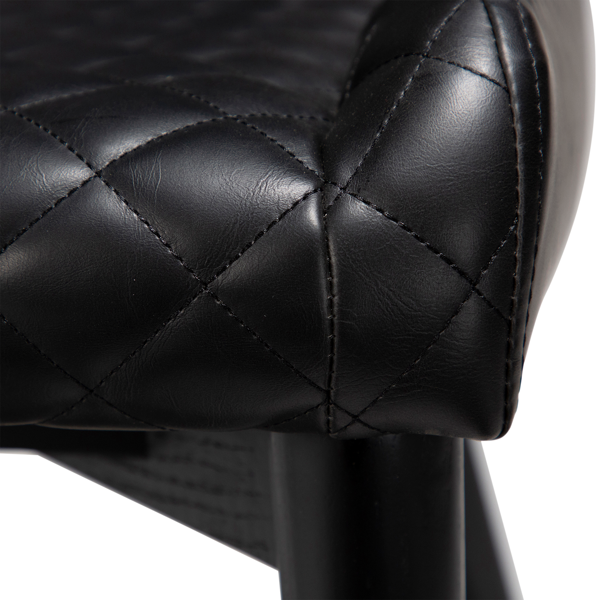 [var:Bezug=Vintage schwarzes Kunstleder mit schwarz gebeizten Eichenbeinen] VETRO Stuhl