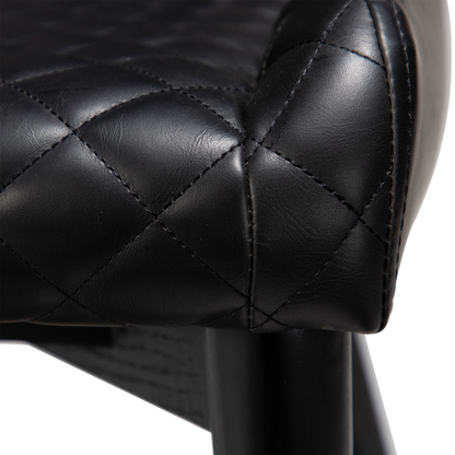 [var:Bezug=Vintage schwarzes Kunstleder mit schwarz gebeizten Eichenbeinen] VETRO Stuhl