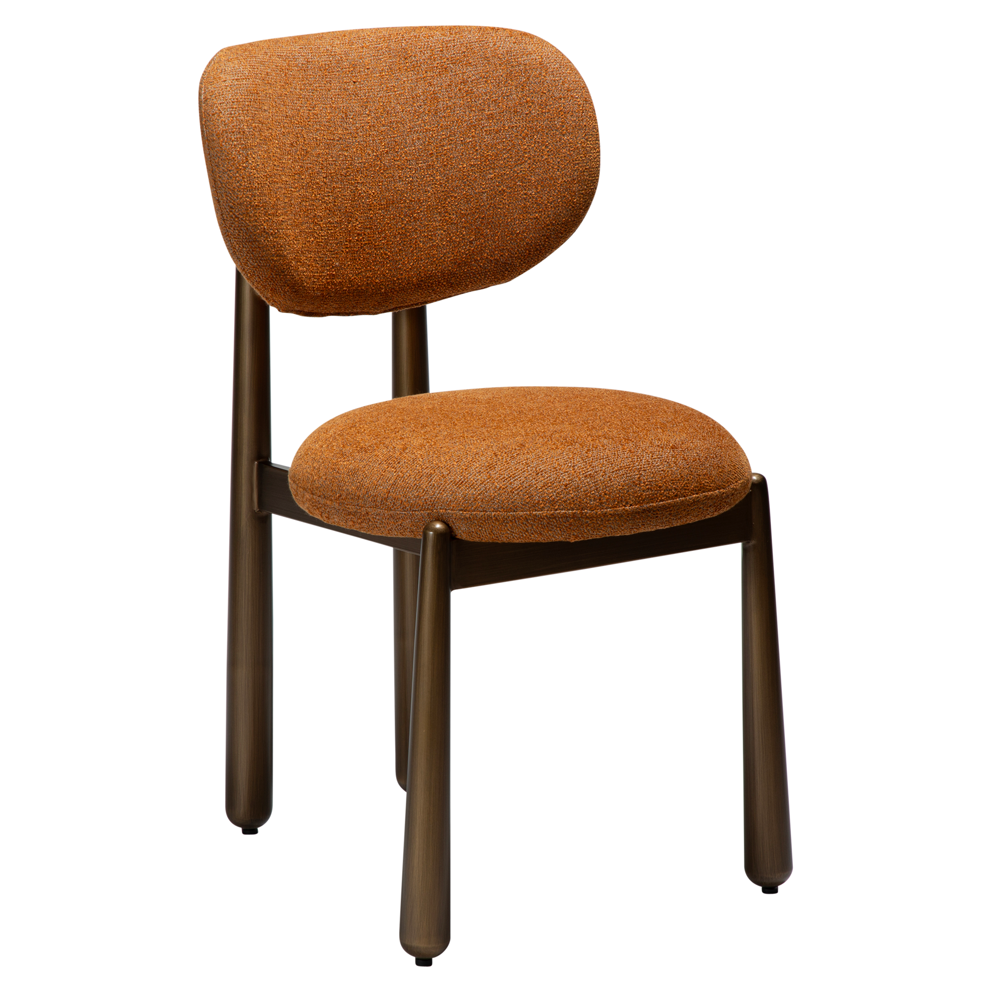 [var:Bezug=WOKE-Stuhl, Kürbisgewürz-Bouclé-Gewebe mit antiken Messingbeinen] WOKE Stuhl