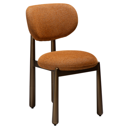 [var:Bezug=WOKE-Stuhl, Kürbisgewürz-Bouclé-Gewebe mit antiken Messingbeinen] WOKE Stuhl