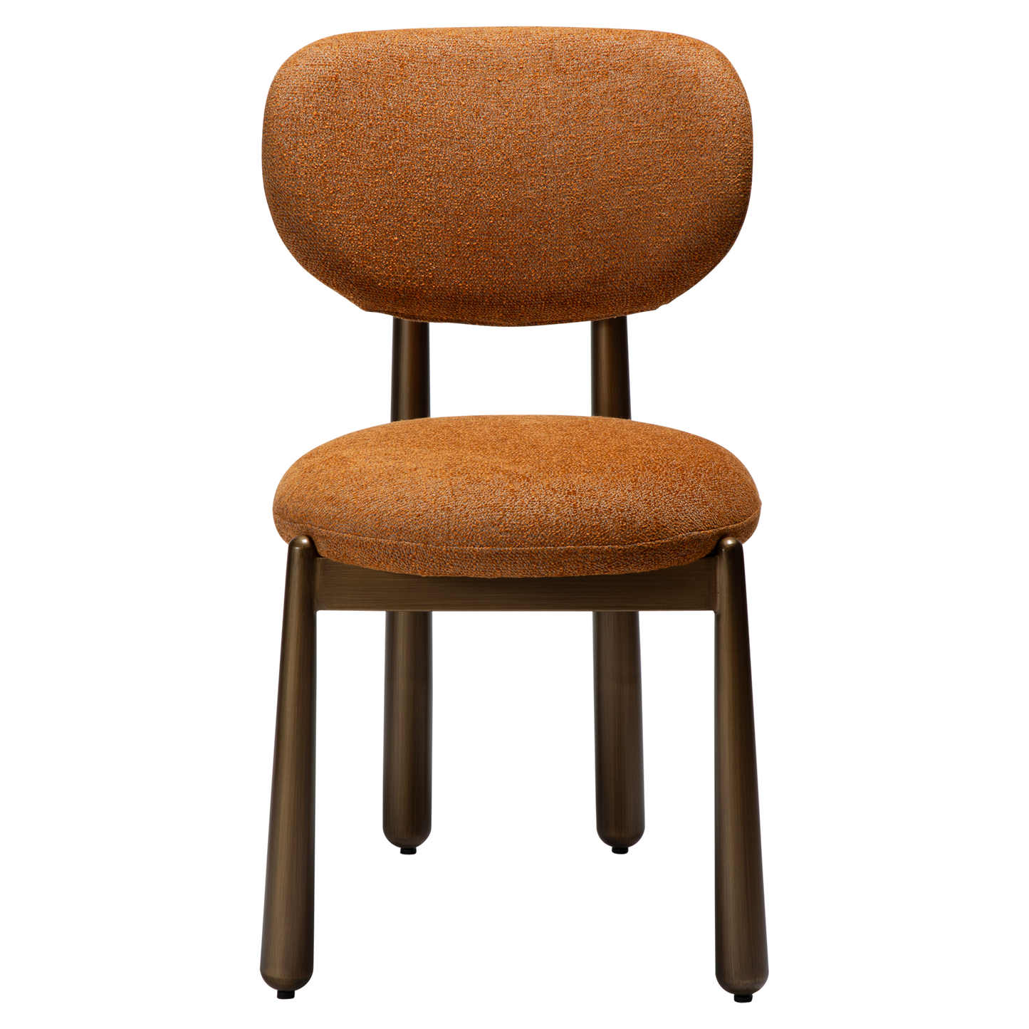 [var:Bezug=WOKE-Stuhl, Kürbisgewürz-Bouclé-Gewebe mit antiken Messingbeinen] WOKE Stuhl