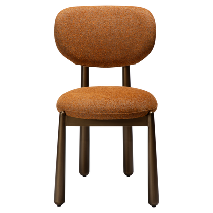 [var:Bezug=WOKE-Stuhl, Kürbisgewürz-Bouclé-Gewebe mit antiken Messingbeinen] WOKE Stuhl