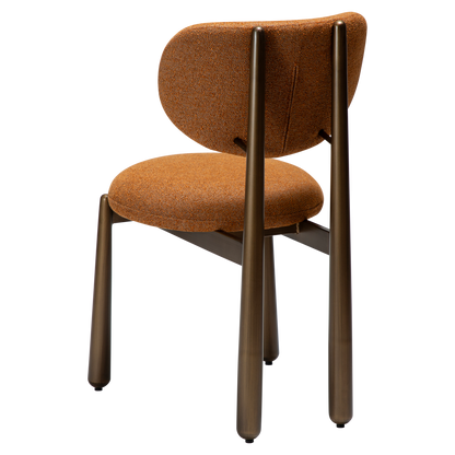 [var:Bezug=WOKE-Stuhl, Kürbisgewürz-Bouclé-Gewebe mit antiken Messingbeinen] WOKE Stuhl