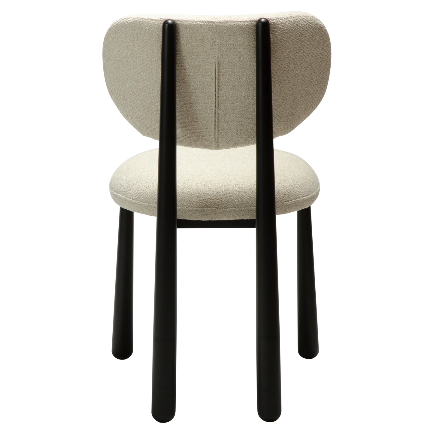 [var:Bezug=WOKE-Stuhl, einfaches beige Bouclé-Gewebe mit schwarzen Beinen] WOKE Stuhl