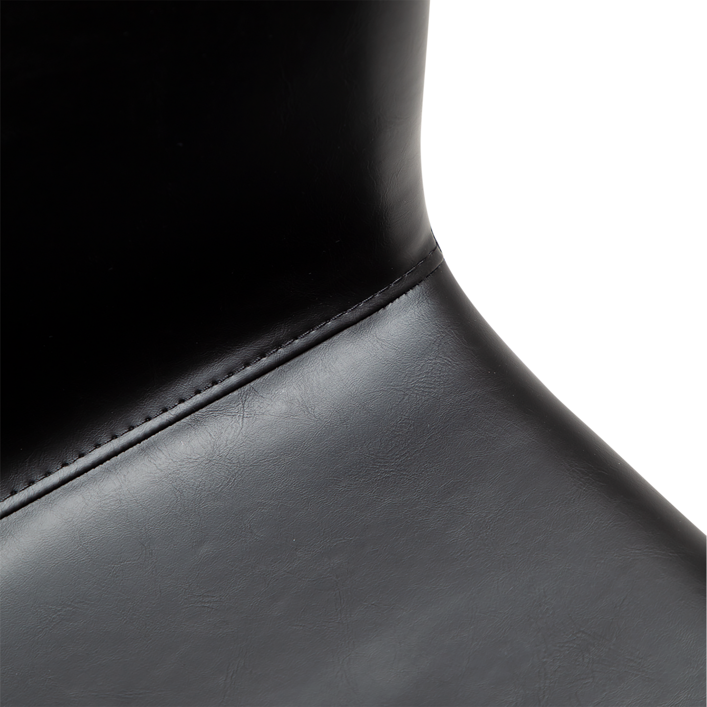 [var:Bezug=Vintage schwarzes Kunstleder mit schwarzen Beinen] WOOF Stuhl