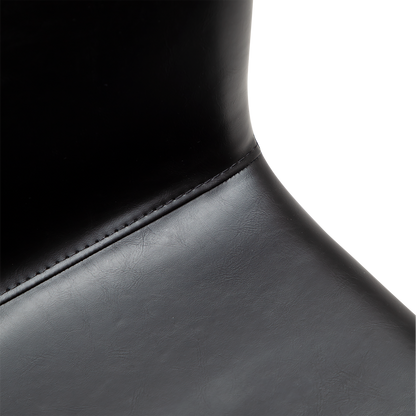 [var:Bezug=Vintage schwarzes Kunstleder mit schwarzen Beinen] WOOF Stuhl