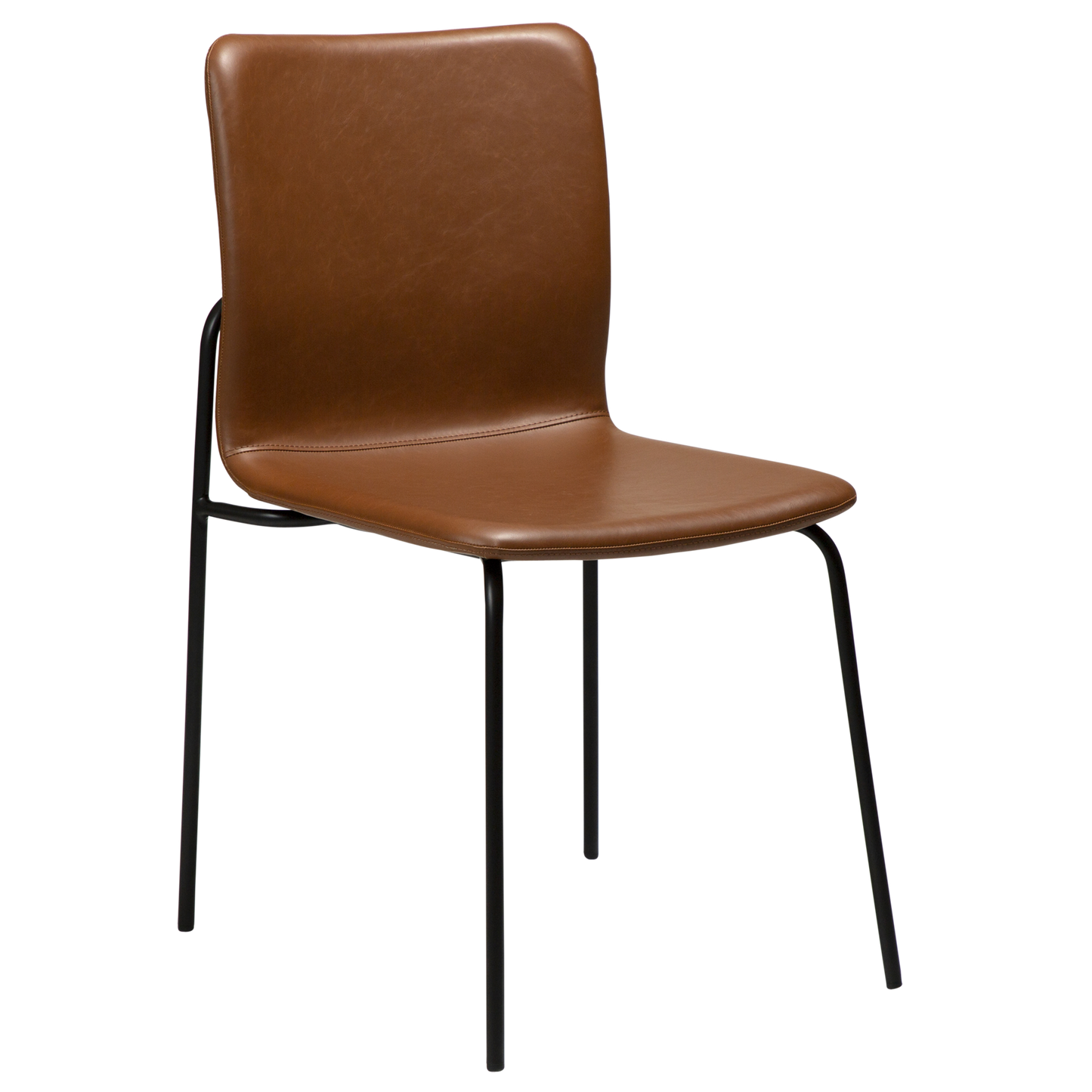 [var:Bezug=Vintage hellbraunes Kunstleder mit schwarzen Beinen] WOOF Stuhl