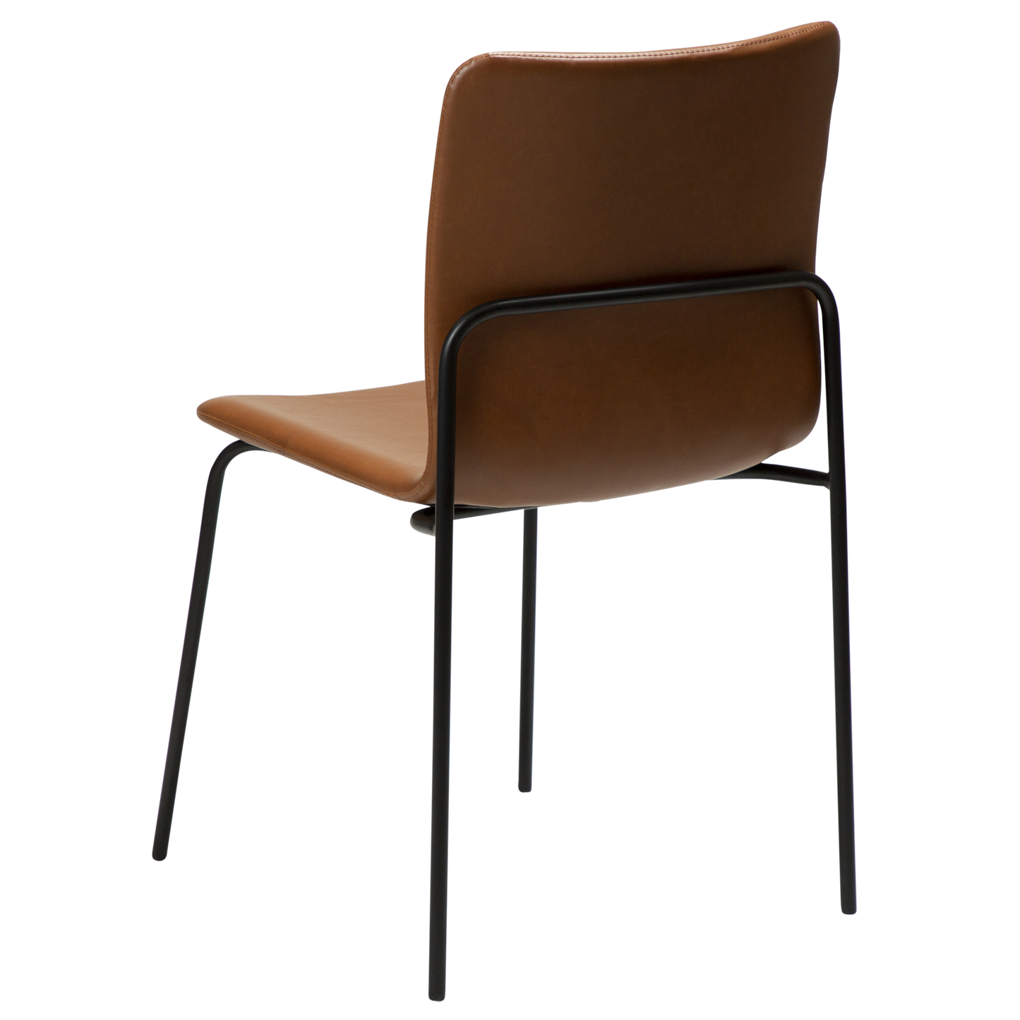 [var:Bezug=Vintage hellbraunes Kunstleder mit schwarzen Beinen] WOOF Stuhl