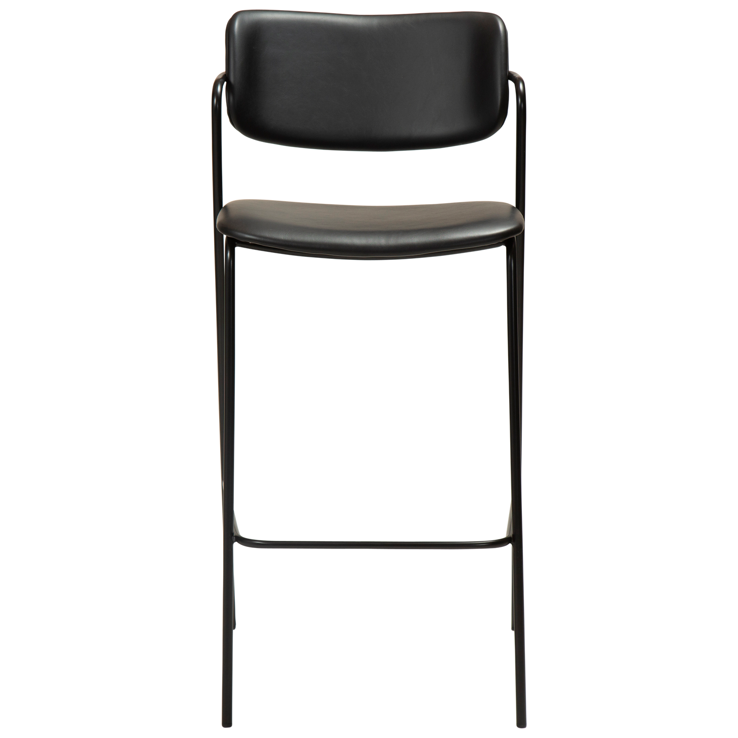 [var:Bezug=Vintage schwarzes Kunstleder mit schwarzen Beinen] ZED Barhocker