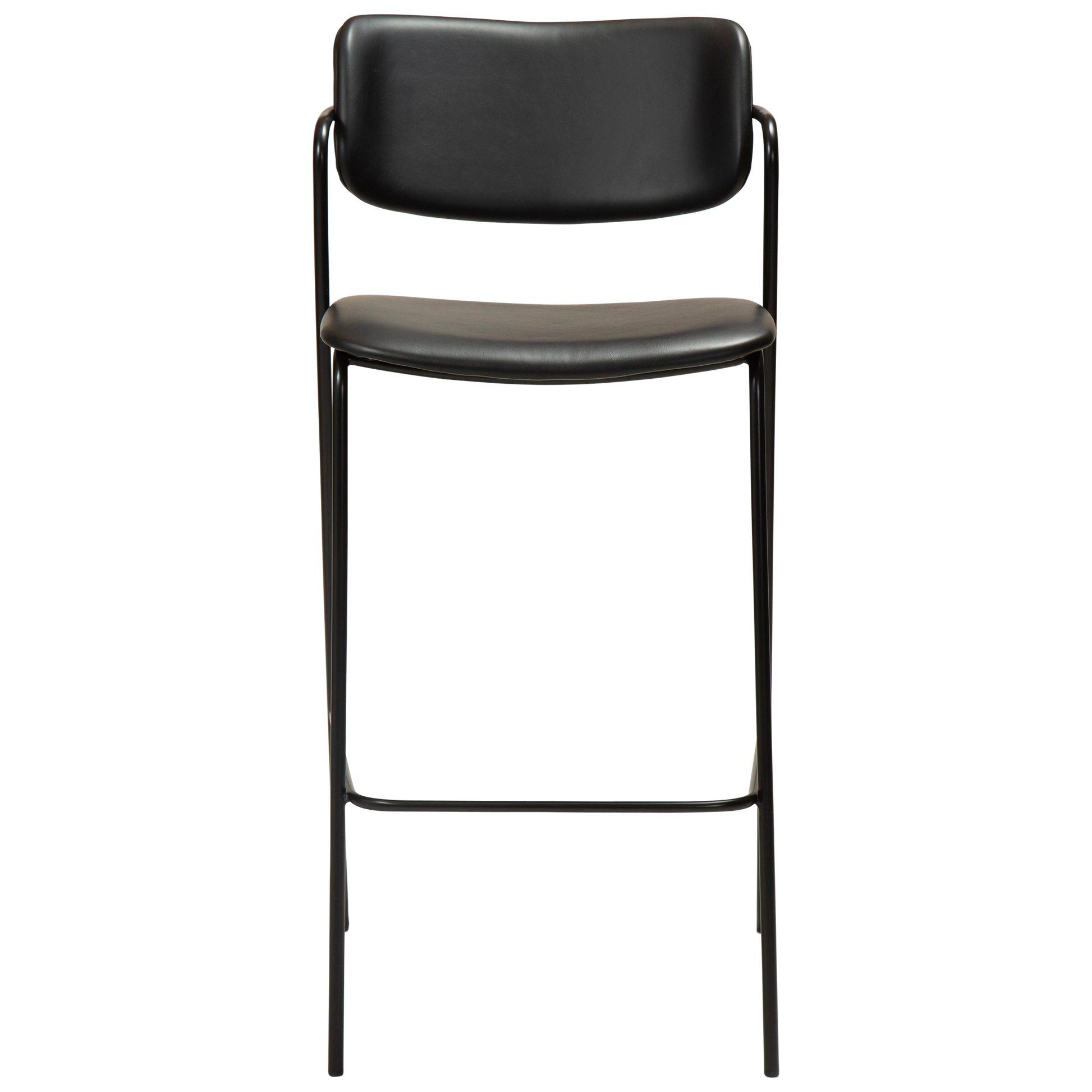 [var:Bezug=Vintage schwarzes Kunstleder mit schwarzen Beinen] ZED Barhocker