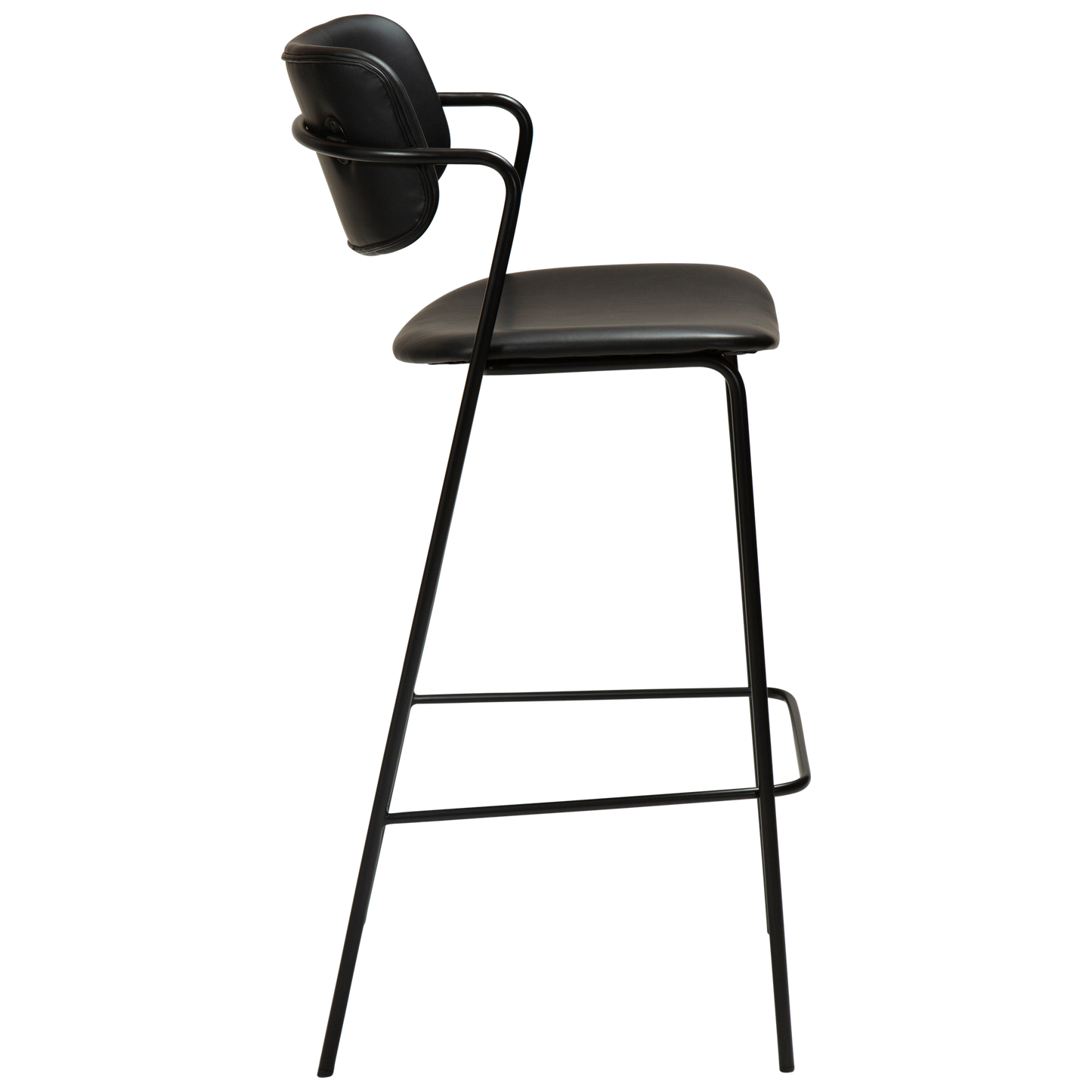 [var:Bezug=Vintage schwarzes Kunstleder mit schwarzen Beinen] ZED Barhocker