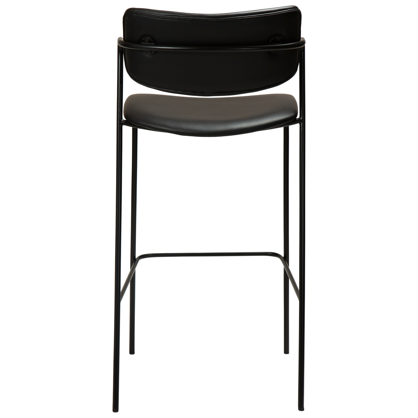 [var:Bezug=Vintage schwarzes Kunstleder mit schwarzen Beinen] ZED Barhocker