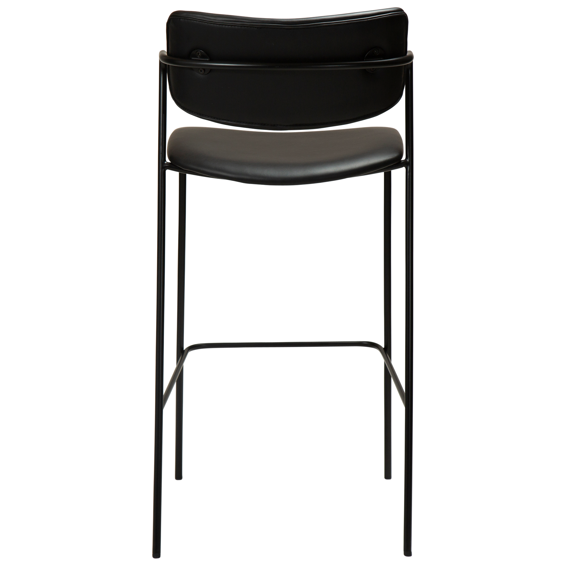 [var:Bezug=Vintage schwarzes Kunstleder mit schwarzen Beinen] ZED Barhocker