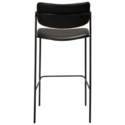 [var:Bezug=Vintage schwarzes Kunstleder mit schwarzen Beinen] ZED Barhocker