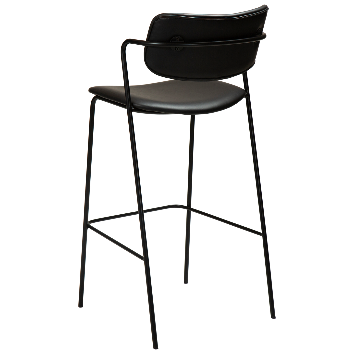 [var:Bezug=Vintage schwarzes Kunstleder mit schwarzen Beinen] ZED Barhocker