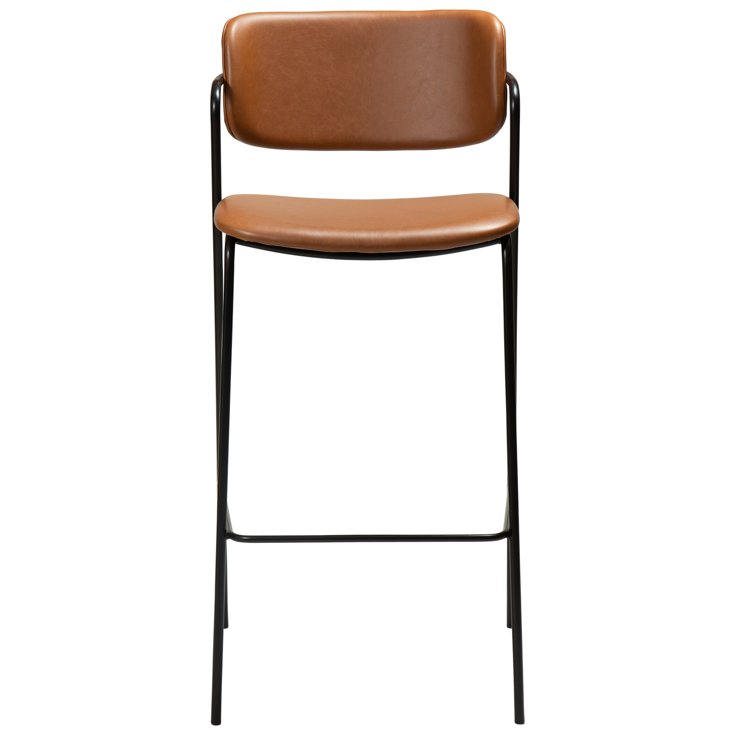[var:Bezug=Vintage hellbraunes Kunstleder mit schwarzen Beinen] ZED Barhocker