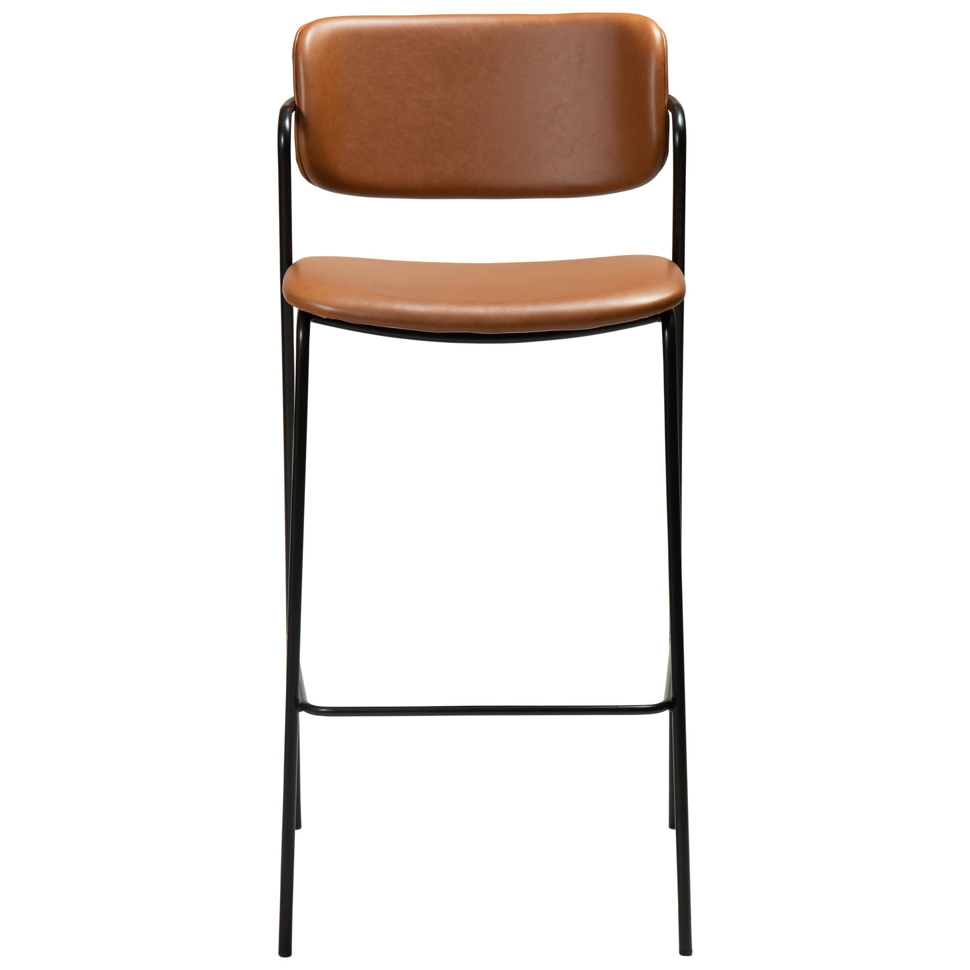 [var:Bezug=Vintage hellbraunes Kunstleder mit schwarzen Beinen] ZED Barhocker