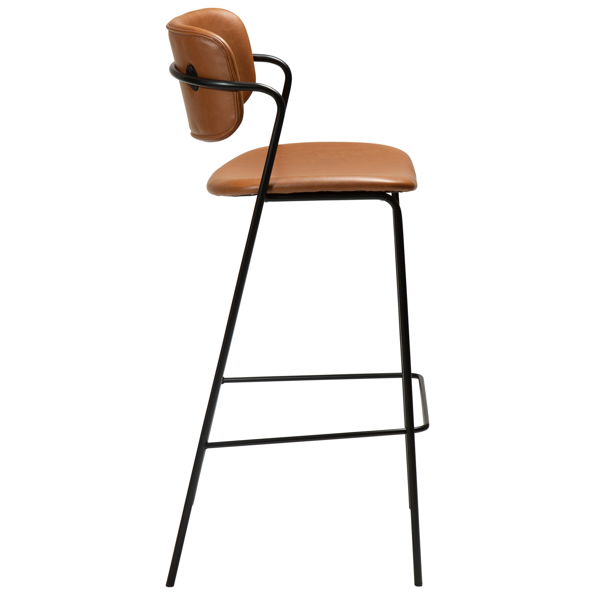 [var:Bezug=Vintage hellbraunes Kunstleder mit schwarzen Beinen] ZED Barhocker