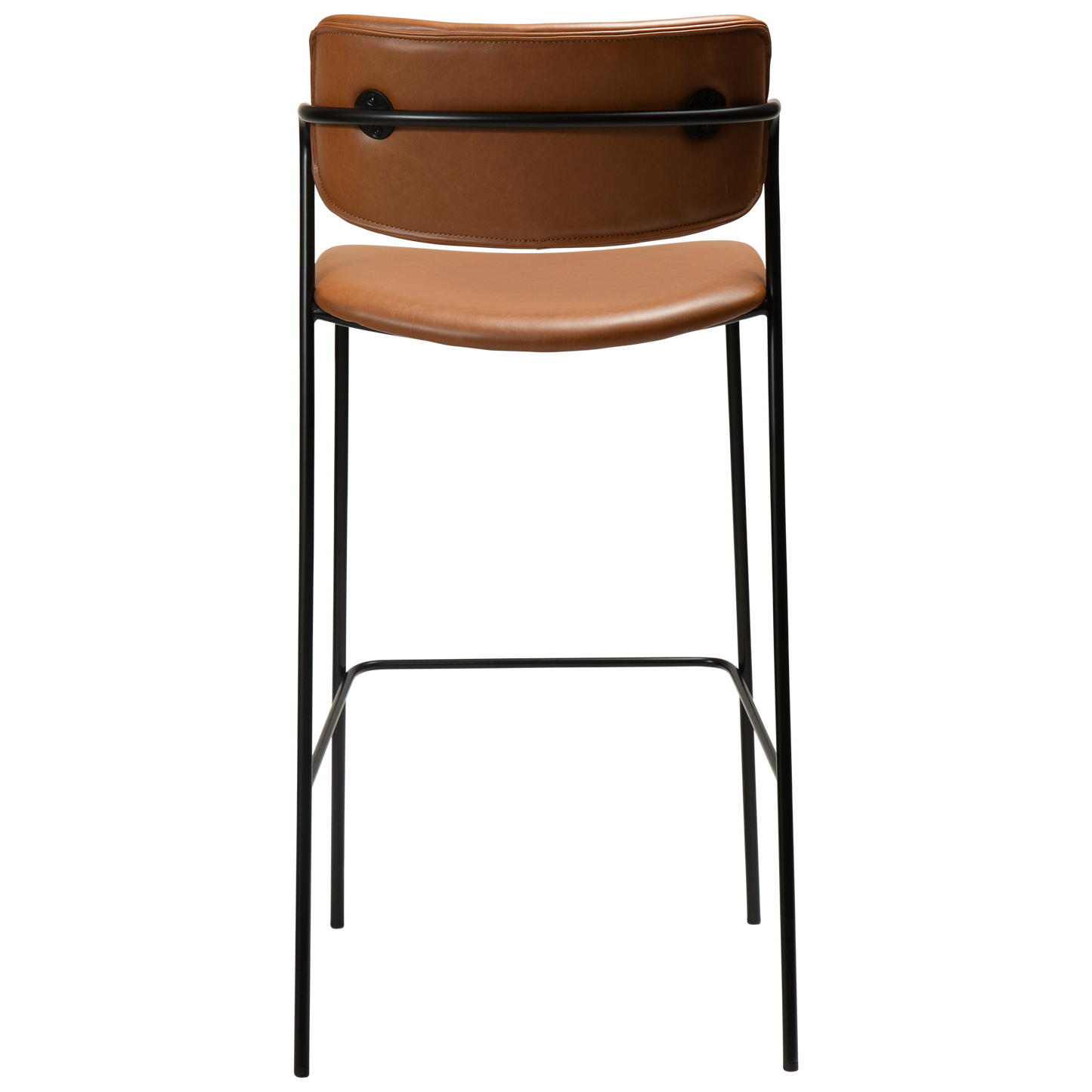 [var:Bezug=Vintage hellbraunes Kunstleder mit schwarzen Beinen] ZED Barhocker