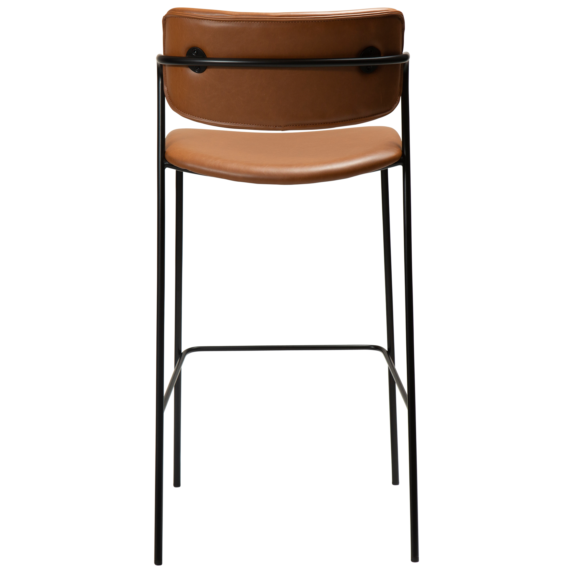 [var:Bezug=Vintage hellbraunes Kunstleder mit schwarzen Beinen] ZED Barhocker