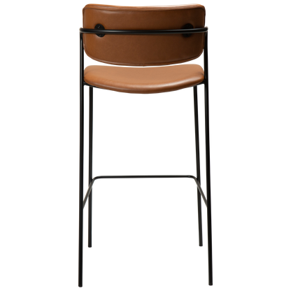 [var:Bezug=Vintage hellbraunes Kunstleder mit schwarzen Beinen] ZED Barhocker