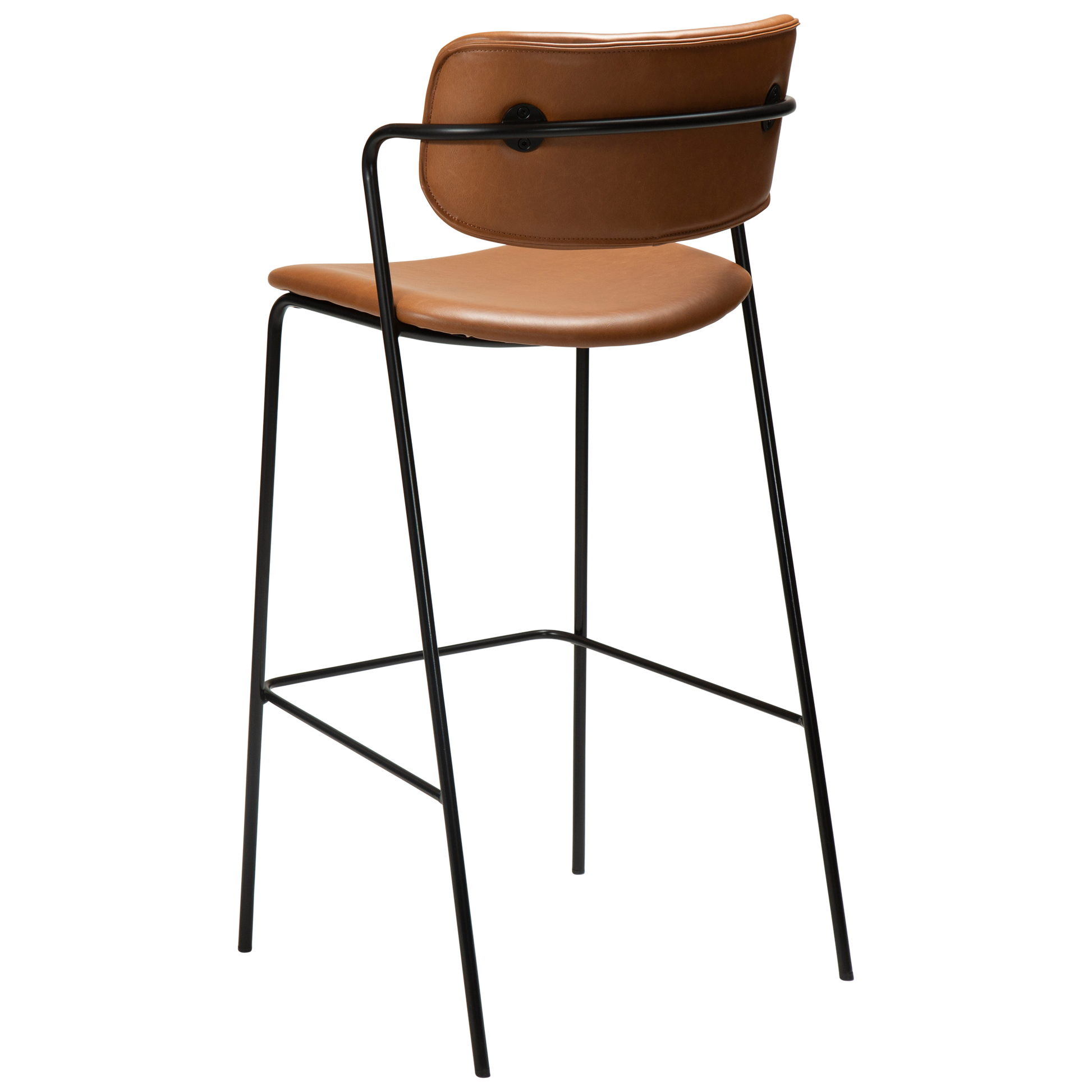 [var:Bezug=Vintage hellbraunes Kunstleder mit schwarzen Beinen] ZED Barhocker
