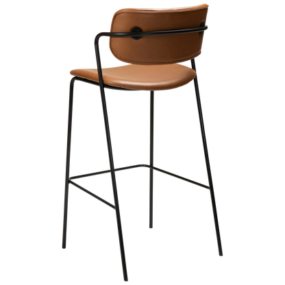 [var:Bezug=Vintage hellbraunes Kunstleder mit schwarzen Beinen] ZED Barhocker