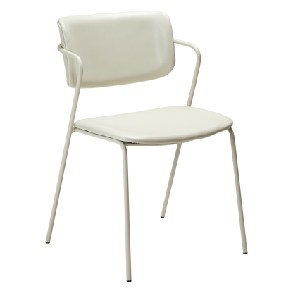 [var:Bezug=Knochenweißes Kunstleder mit knochenweißen Beinen] ZED Stuhl