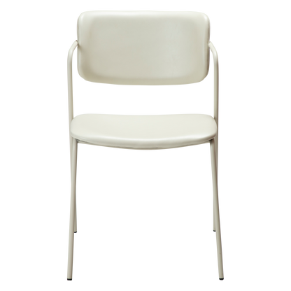 [var:Bezug=Knochenweißes Kunstleder mit knochenweißen Beinen] ZED Stuhl