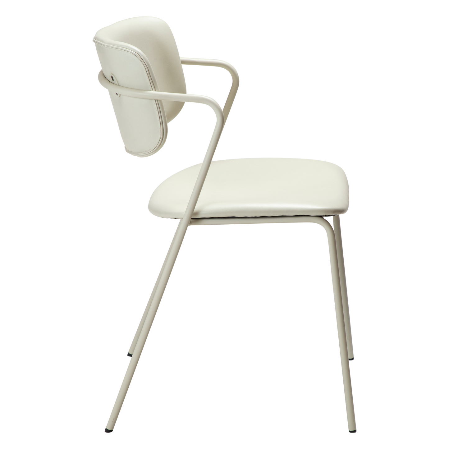 [var:Bezug=Knochenweißes Kunstleder mit knochenweißen Beinen] ZED Stuhl