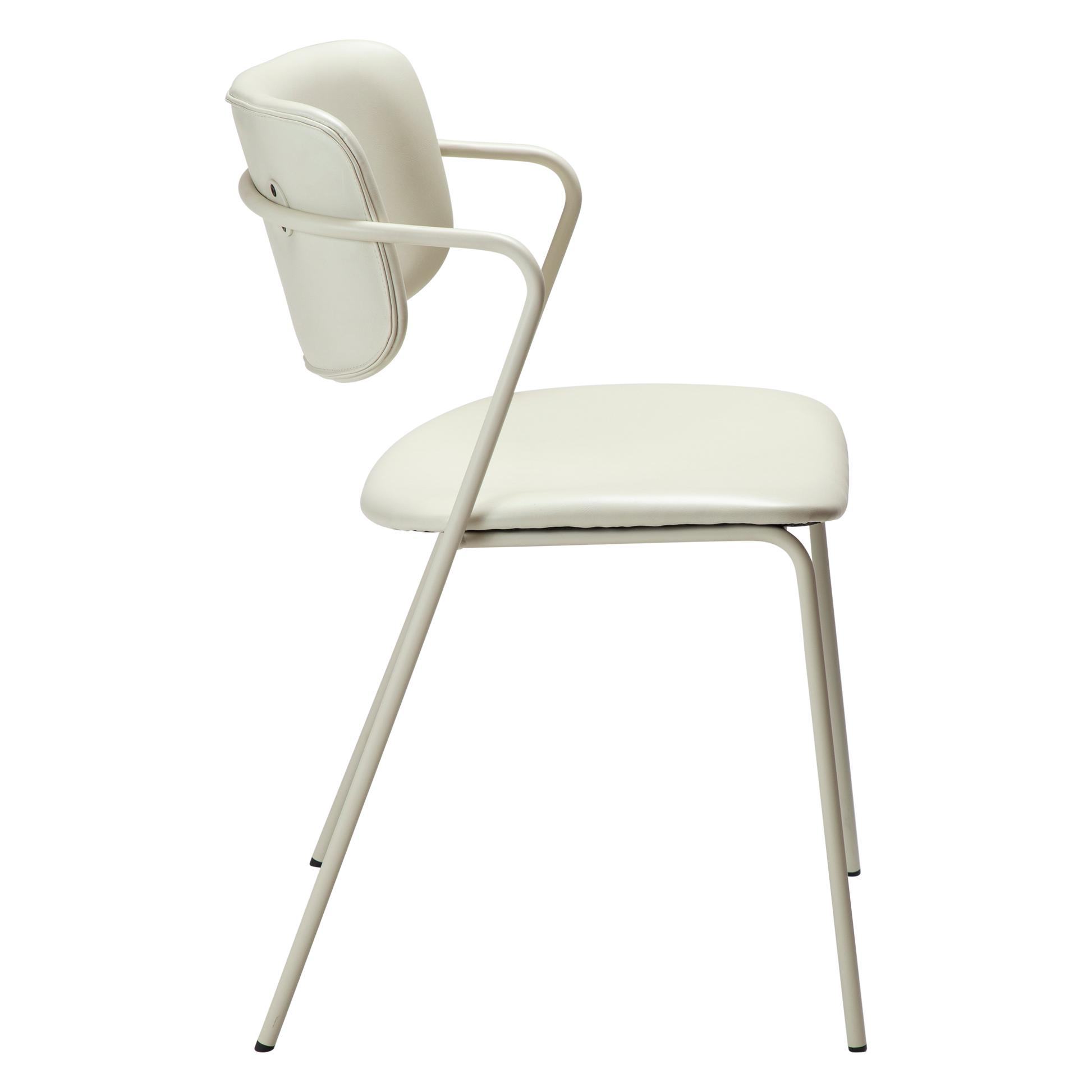 [var:Bezug=Knochenweißes Kunstleder mit knochenweißen Beinen] ZED Stuhl