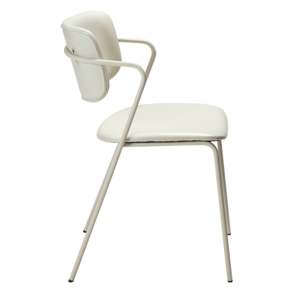 [var:Bezug=Knochenweißes Kunstleder mit knochenweißen Beinen] ZED Stuhl