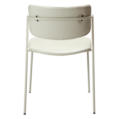 [var:Bezug=Knochenweißes Kunstleder mit knochenweißen Beinen] ZED Stuhl