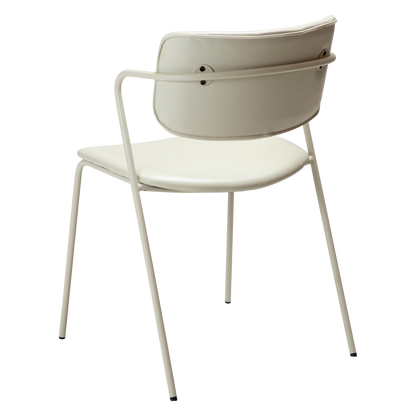 [var:Bezug=Knochenweißes Kunstleder mit knochenweißen Beinen] ZED Stuhl