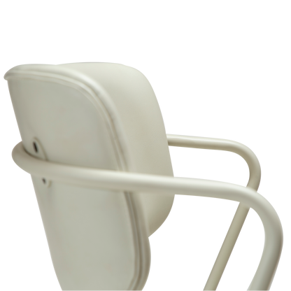 [var:Bezug=Knochenweißes Kunstleder mit knochenweißen Beinen] ZED Stuhl