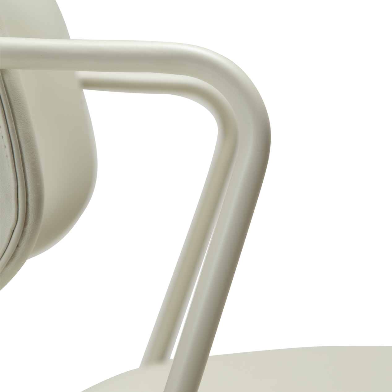 [var:Bezug=Knochenweißes Kunstleder mit knochenweißen Beinen] ZED Stuhl