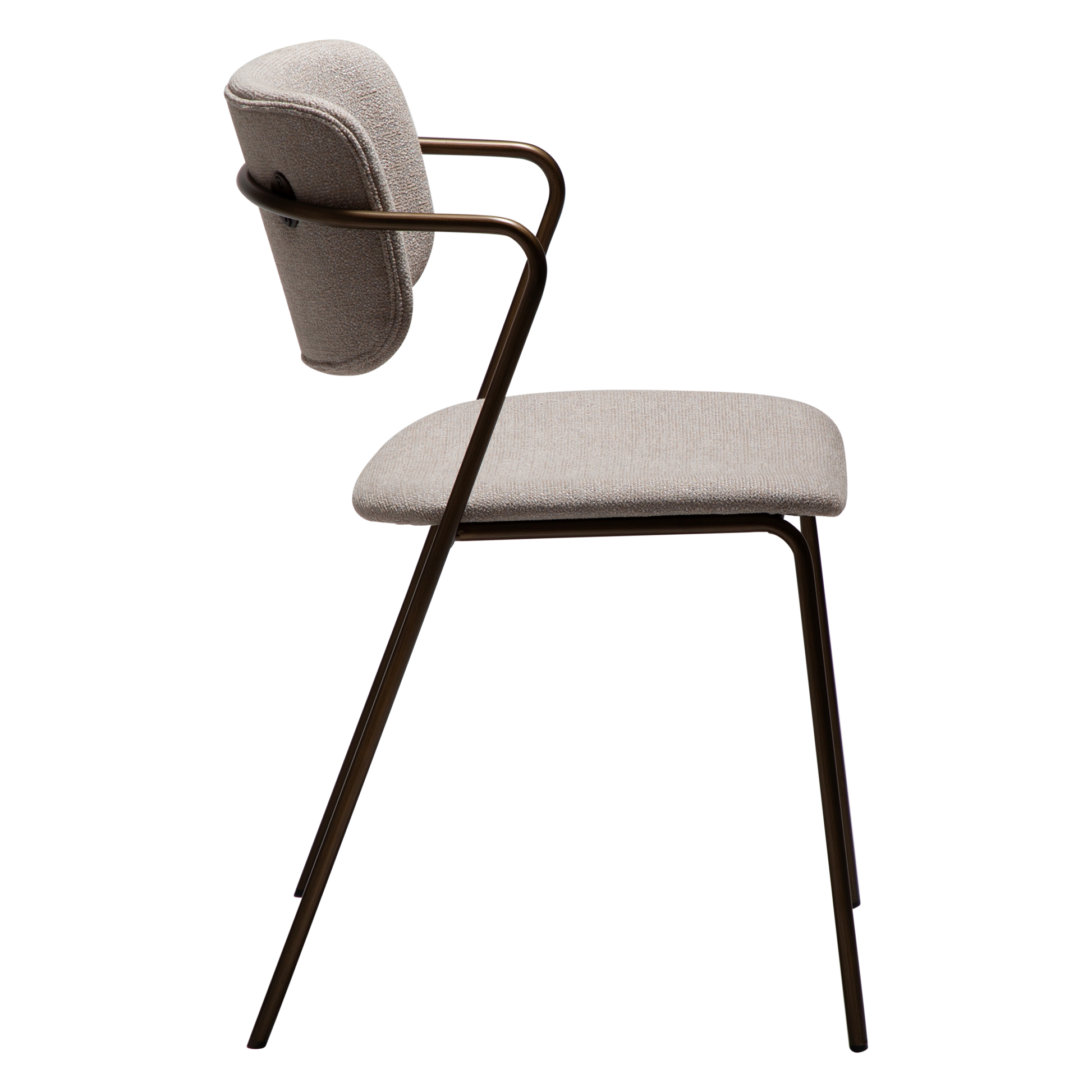 [var:Bezug=Kaschmir Bouclé-Stoff mit antikem Messingbeinen] ZED Stuhl