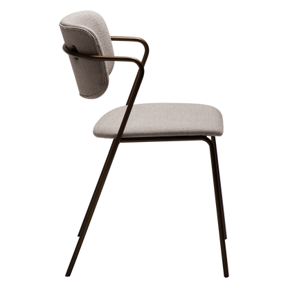 [var:Bezug=Kaschmir Bouclé-Stoff mit antikem Messingbeinen] ZED Stuhl