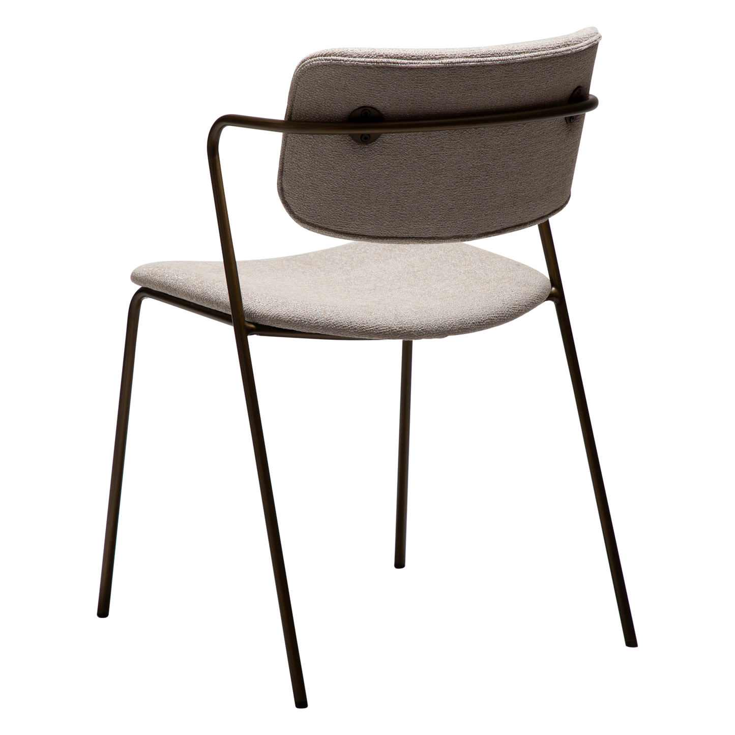 [var:Bezug=Kaschmir Bouclé-Stoff mit antikem Messingbeinen] ZED Stuhl