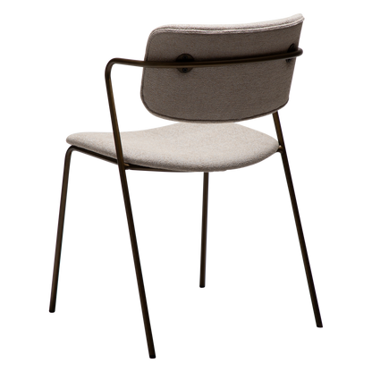 [var:Bezug=Kaschmir Bouclé-Stoff mit antikem Messingbeinen] ZED Stuhl