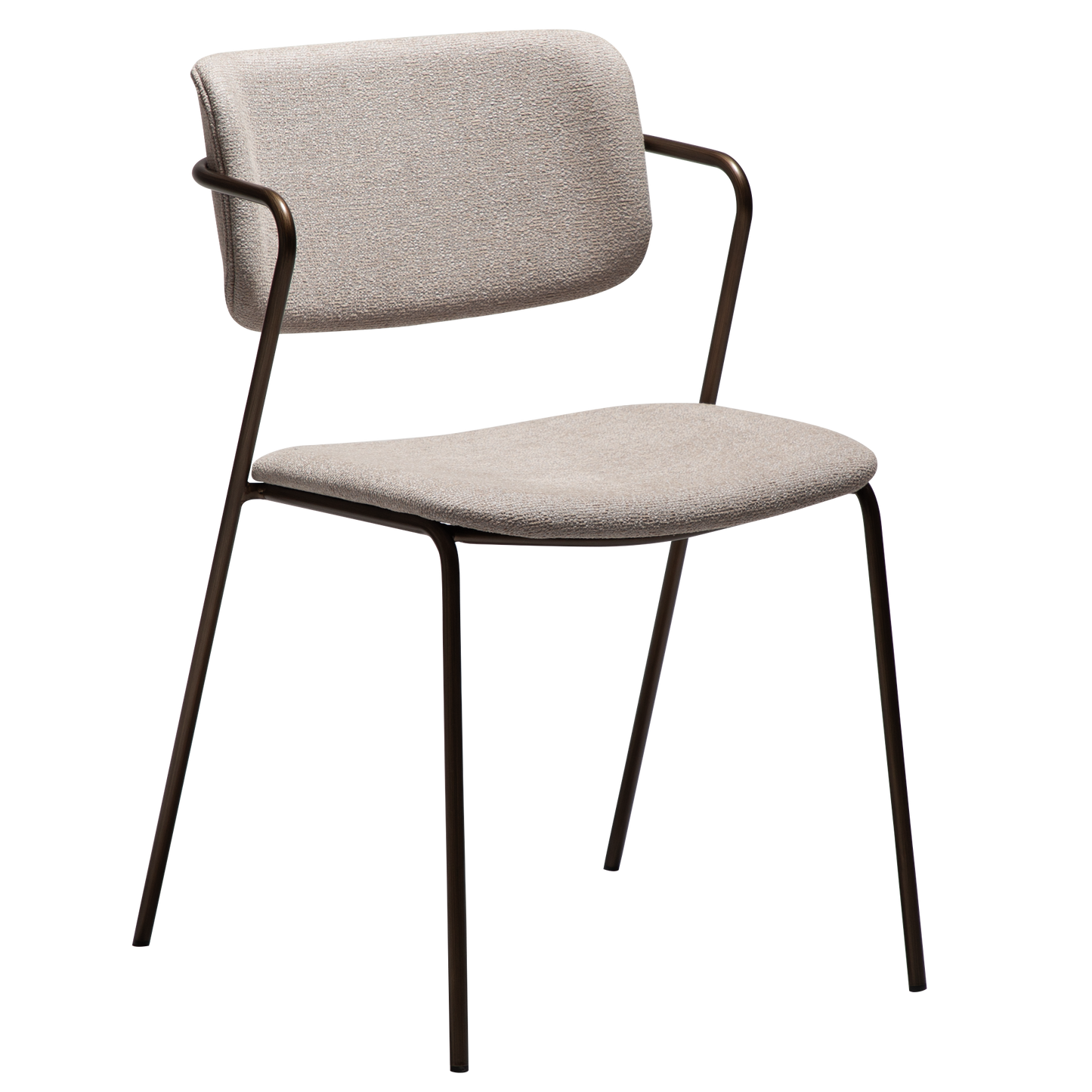 [var:Bezug=Kaschmir Bouclé-Stoff mit antikem Messingbeinen] ZED Stuhl