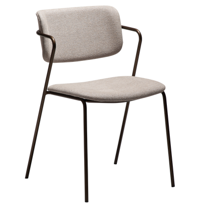 [var:Bezug=Kaschmir Bouclé-Stoff mit antikem Messingbeinen] ZED Stuhl