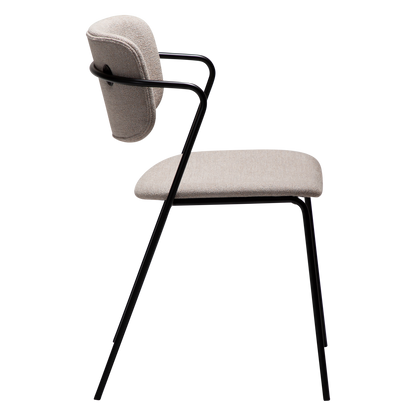 [var:Bezug=Kaschmir Bouclé-Stoff mit schwarzen Beinen] ZED Stuhl