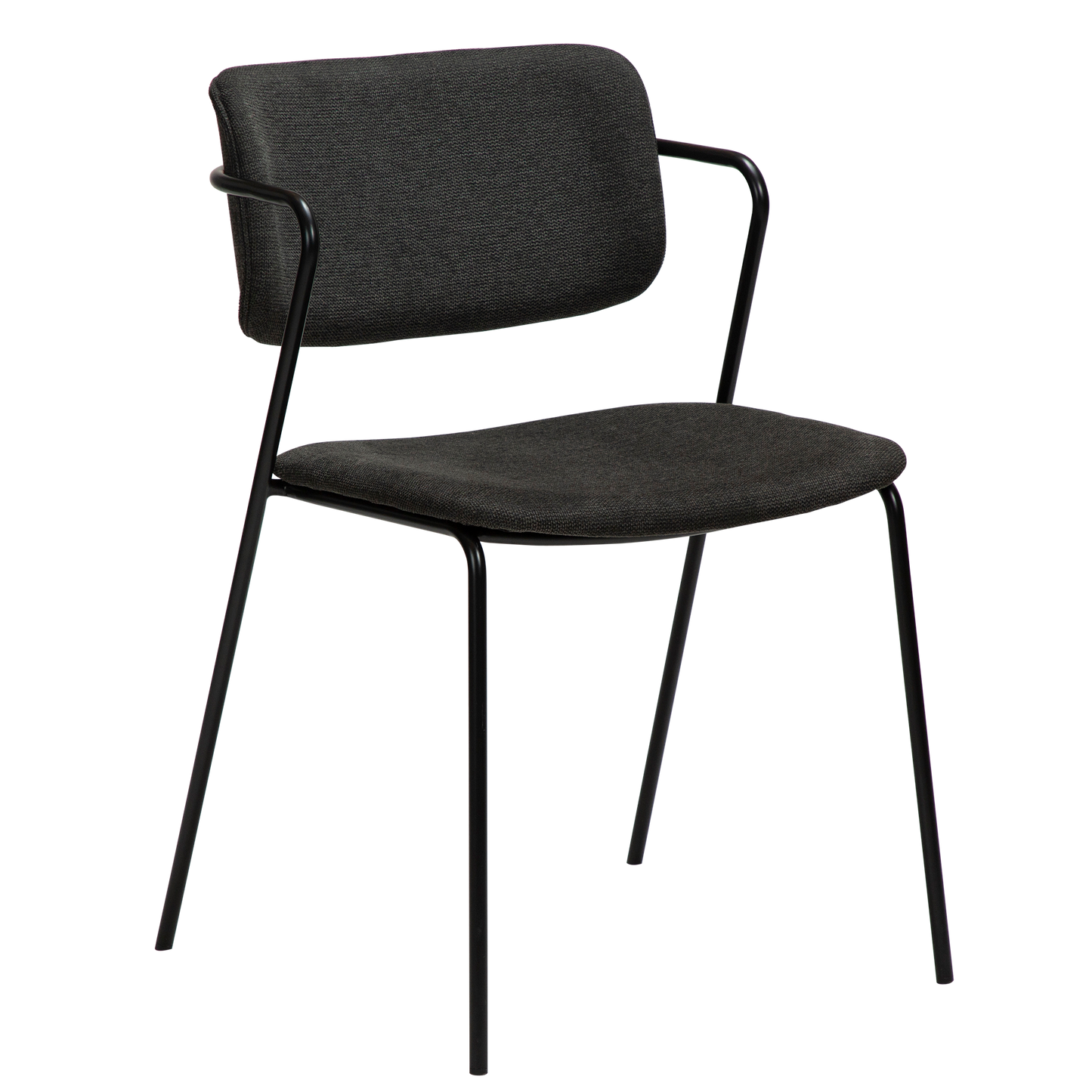 [var:Bezug=Crow schwarzer Stoff mit schwarzen Beinen] ZED Stuhl